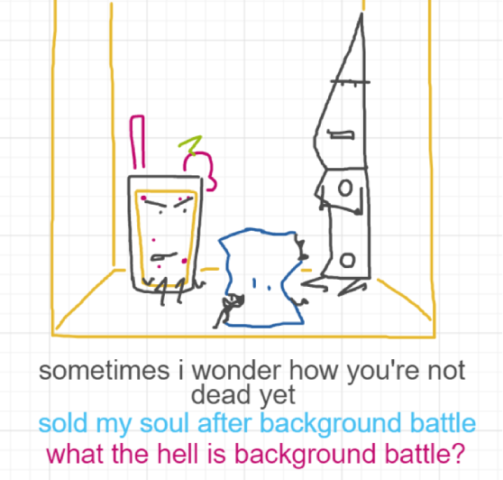 A panel from Chilly, episode two of the Board Boards object show by Furretwalk/WalkingFurret.